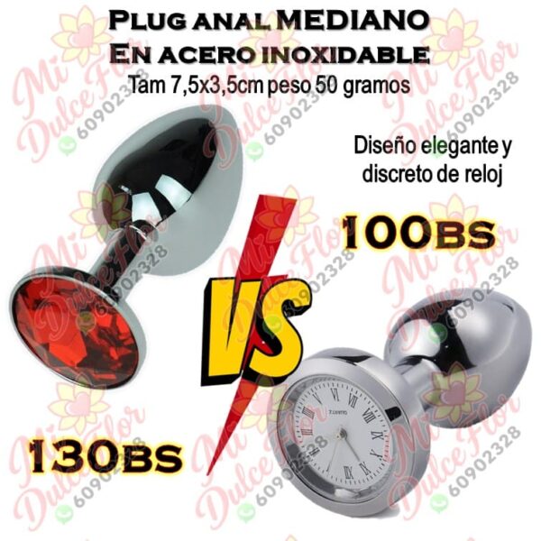 Plug anal mediano en acero inoxidable