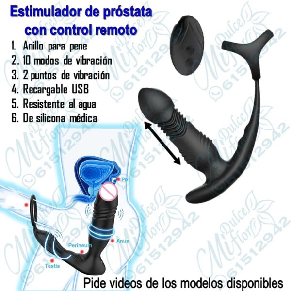 Estimulador de próstata con vibración y control remoto