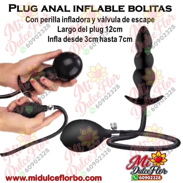 Plug anal inflable bolitas