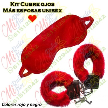 Kit cubre ojos más esposas recubiertas