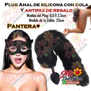 Plug anal en silicona con cola negra