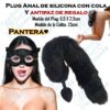 Plug anal de metal con cola negra