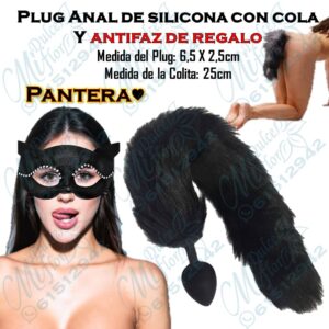 Diapositiva174 Plug anal de metal con cola negra
