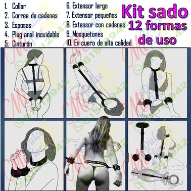 Kit sado de lujo 12 formas de uso