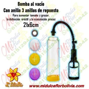 Bomba al vacío con 3 anillos de repuesto
