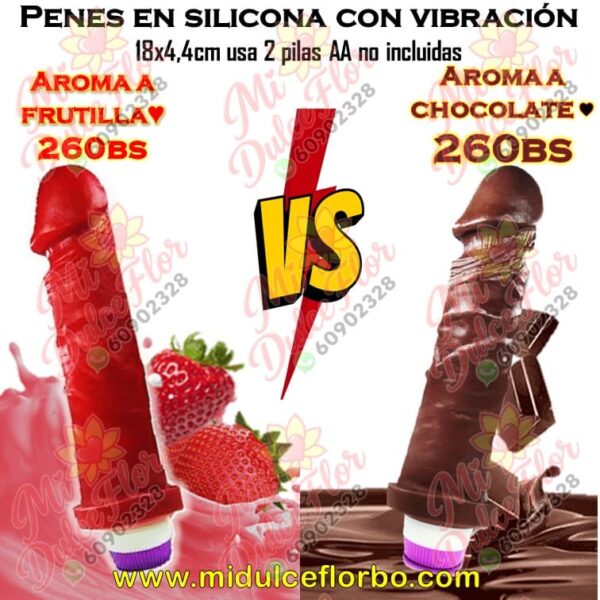 Diapositiva416 Pene en silicona con vibración aromas versus