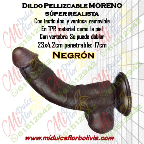 Dildo pellizcable moreno