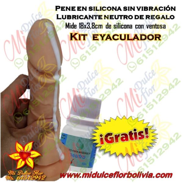 Pene en silicona Kit eyaculador