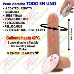 Pene vibrador TODO EN UNO con control
