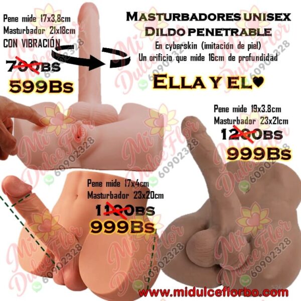 Masturbador unisex con dildo VERSUS