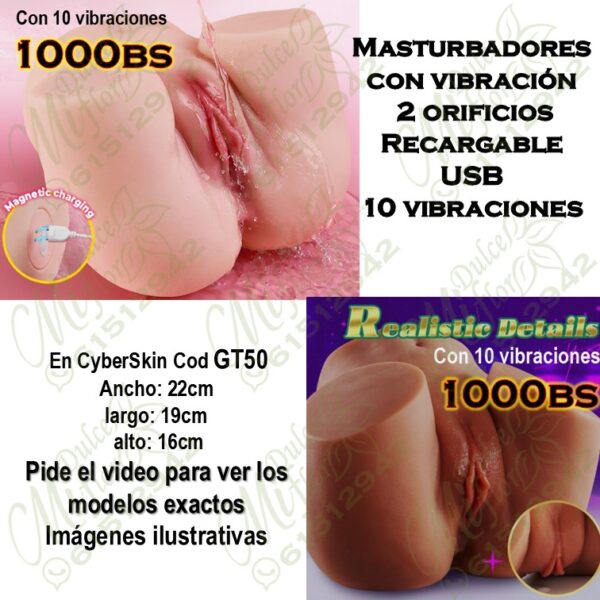 Masturbador gigante dos orificios con vibración