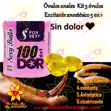 Kit óvulos anestésicos y excitantes anales