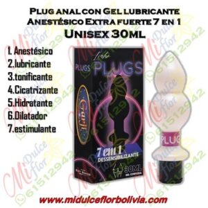 Gel anestésico más plug dilatador anal