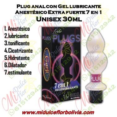 Gel anestésico más plug dilatador anal