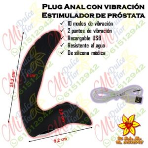 Masajeador de próstata con vibración recargable
