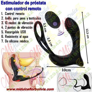 Estimulador de próstata con vibración y control remoto