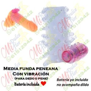 Media funda con vibración para pene