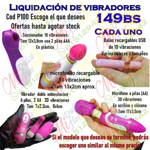 Liquidación de vibradores cod P100