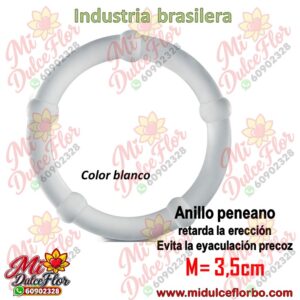 Anillo peneano sin vibración transparente con muescas industria brasilera talla M
