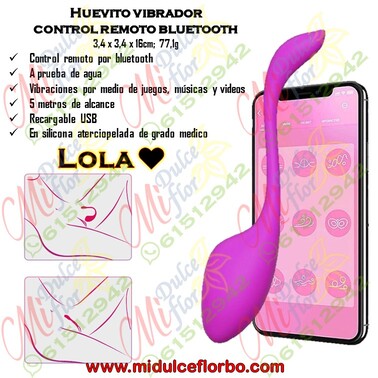 Vibrador Lola con control por APP