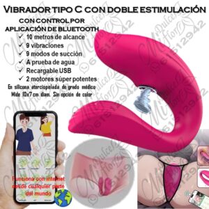 Vibrador tipo C con doble estimulación