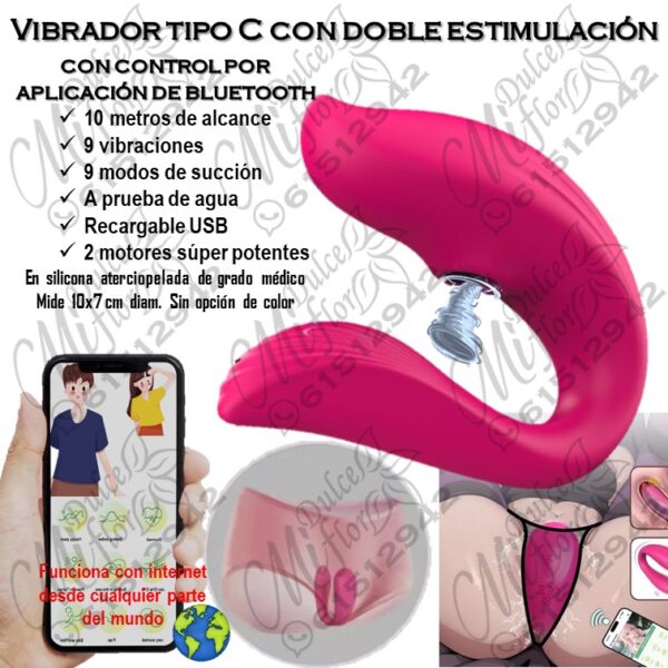 Vibrador tipo C con doble estimulación