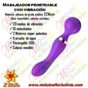 Masajeador penetrable con vibración
