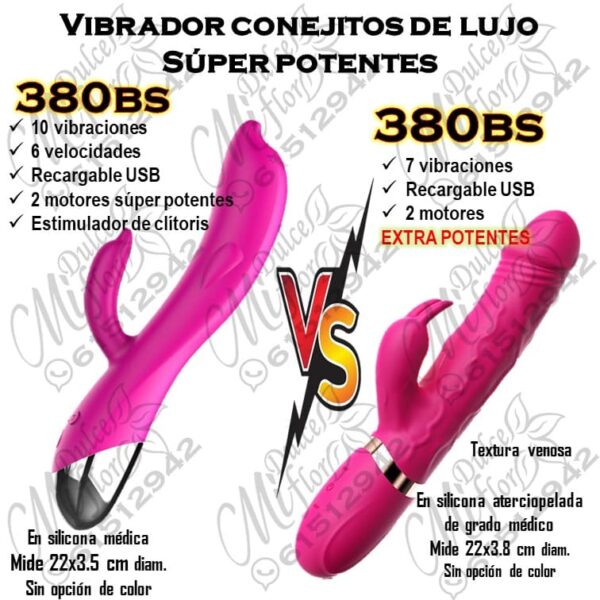 Diapositiva380(2) Vibrador conejitos de lujo súper potentes