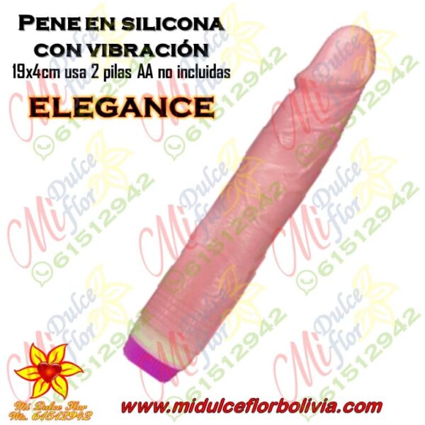 Pene en silicona con vibración elegance
