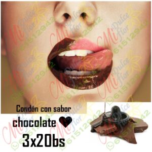 Kit 3 condones con sabor chocolate