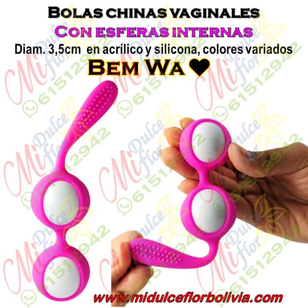 Bolas chinas con esferas internas Bem wa, en acrílico y silicona