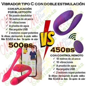 Vibrador tipo C con control, verus