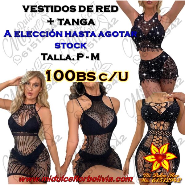 vestidos de red más tanga