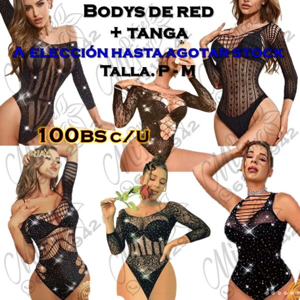 Bodys de red más tanga
