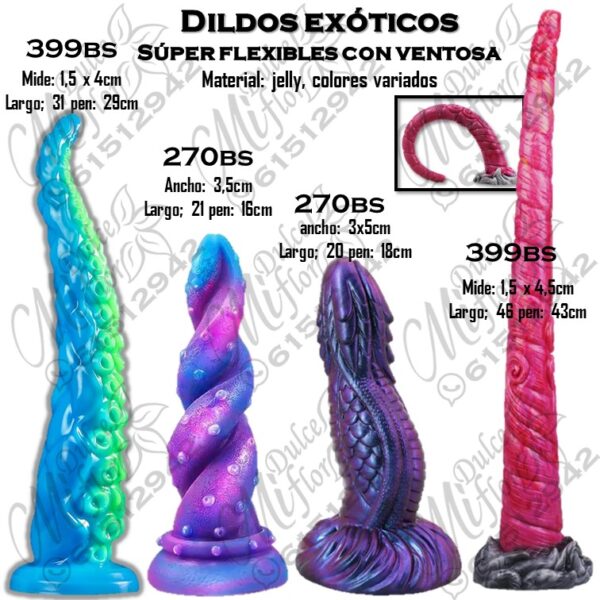 Diapositiva507 Dildos exóticos súper flexibles