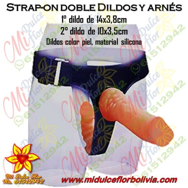 Strap on doble dildos y arnés