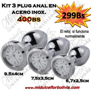 Diapositiva110 Kit 3 plugs en acero inoxidable