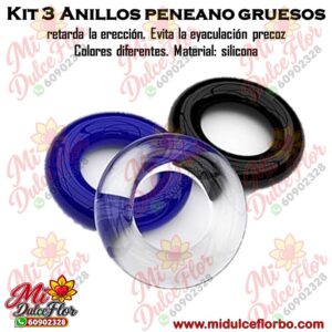 Kit de 3 anillos peneanos gruesos