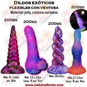 Diapositiva483 Dildos exóticos flexibles con ventosa