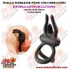 Anillo doble de pene con vibracion y estimulador clitoriano en silicona negra