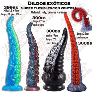 Dildos exóticos súper flexibles con ventosa TENTÁCULOS