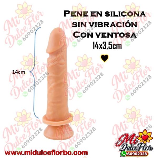 Pene en silicona con ventosa sin vibración
